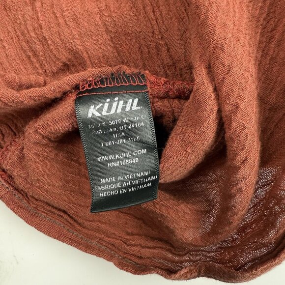 Kuhl Mens L Burnt Orange Rugged Short Sleeve Shirt Born In The Mountains - Picture 6 of 8